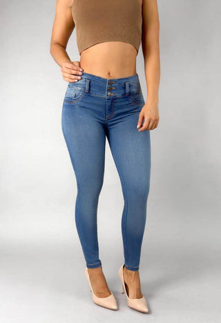 Jeans Skinny Tiro Medio 21243