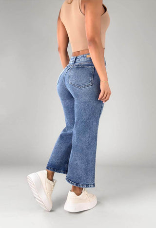 Jeans Culotte Tiro Alto 21187