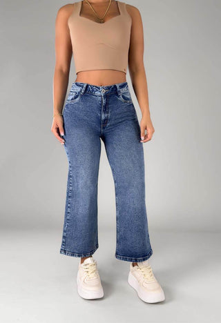 Jeans Culotte Tiro Alto 21187