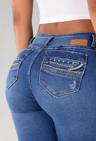 Jeans Skinny Tiro Medio 95386
