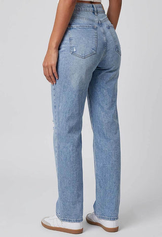Jeans Straight con Destroyed 21247