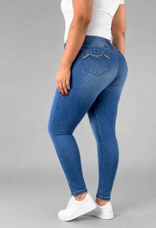 Jeans Skinny Curvy Tiro Alto 95485