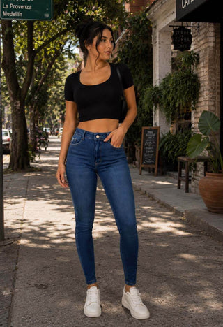 Jeans Skinny Tiro Alto 76376