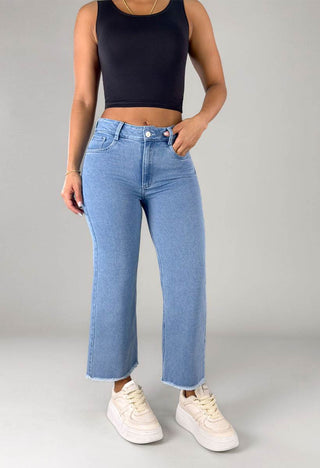 Jeans Culotte Tiro Alto 76364