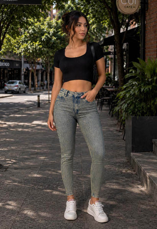 Jeans Skinny Tiro Alto. 76561