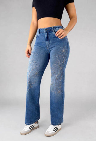 Pantalon Straigh Bordado 76501