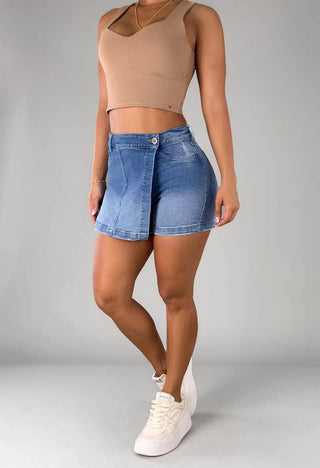 Falda Short  con Bolsillo Asimétrico 76264