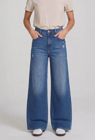 Jeans Wide Leg Tiro Alto 21234