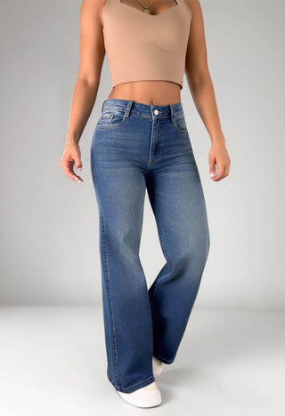 Jeans Wide Leg Tiro Medio 21206