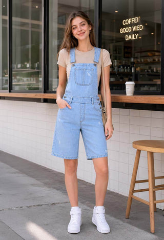 Set Overall Denim Bermuda Adolescente 12446