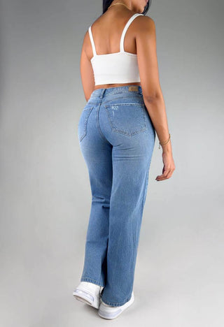 Jeans Straight Tiro Alto 21110