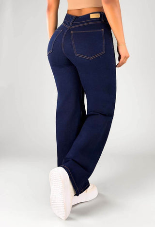 Jeans Straight Tiro Alto 21185