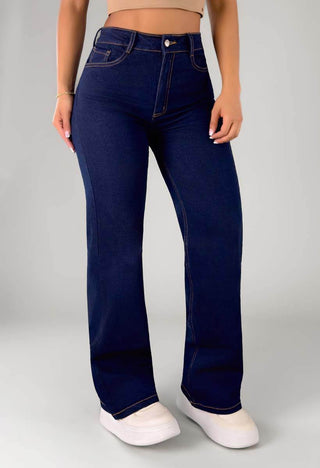 Jeans Straight Tiro Alto 21185