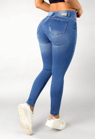 Jeans Skinny Tiro Medio 21049