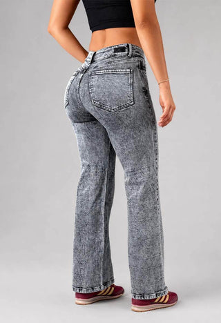 Jeans Straight Tiro Alto 21174