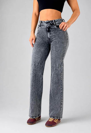 Jeans Straight Tiro Alto 21174