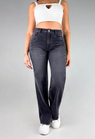 Jeans Straight Tiro Alto 21105