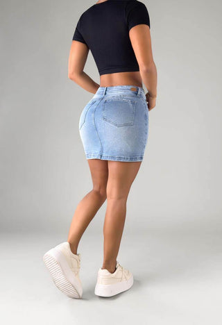 Falda Denim Regula Tiro Alto 76356