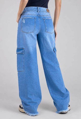 Jeans Straight Cargo Adolescente 12467