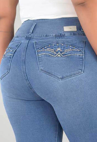 Jeans Skinny Curvy Tiro Alto 76249