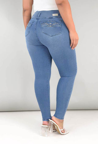 Jeans Skinny Curvy Tiro Alto 76249
