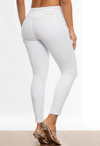 PANTALON TOBILLERO PINZAS 4 BOTONES CON RUEDO