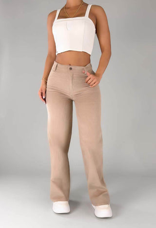Pantalón Straight Tiro Alto 21180