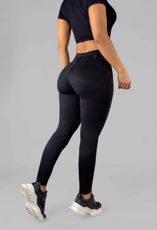 Jeans Skinny Negro Tiro Alto 21257