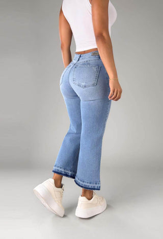 Jeans Culotte Tiro Alto 21184