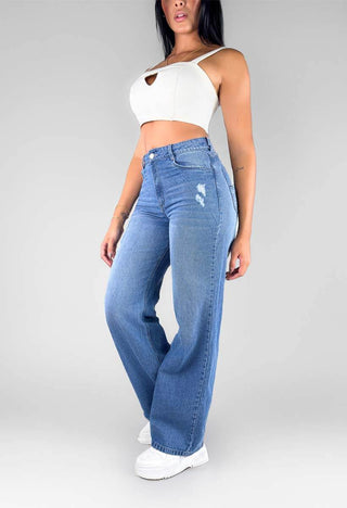 Jeans Straight Tiro Alto 76282
