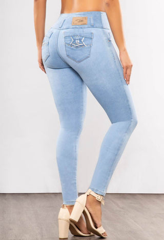 Jean Regular Fit Tiro Alto 4 Botones