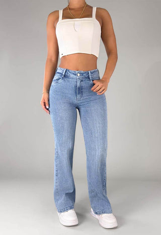 Jeans Straight Tiro Alto 21164