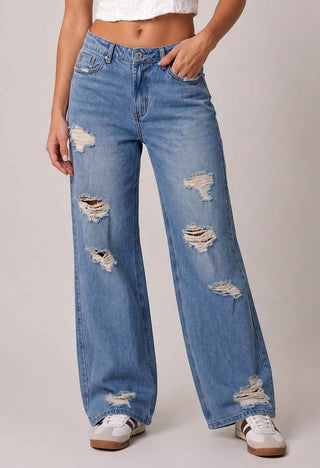 Jeans Straight con Destroyed 21367