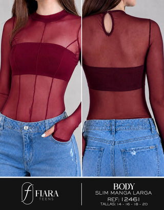 Body Slim Manga Larga Adolescente 12461