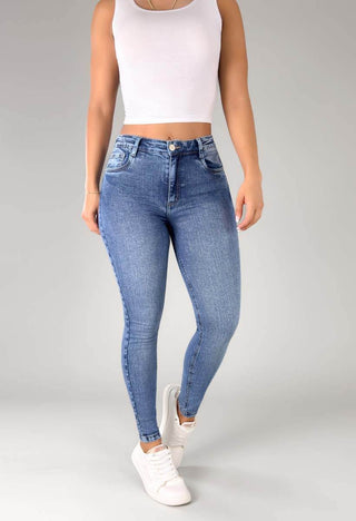 Jeans Skinny Tiro Alto 76345