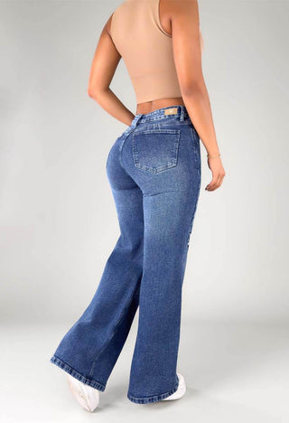 Jeans Wide Leg Tiro Alto 76342