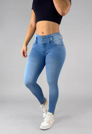 Jeans Skinny Tiro Alto 21103