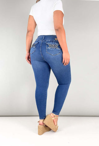 Jeans Skinny Curvy Tiro Alto 95364