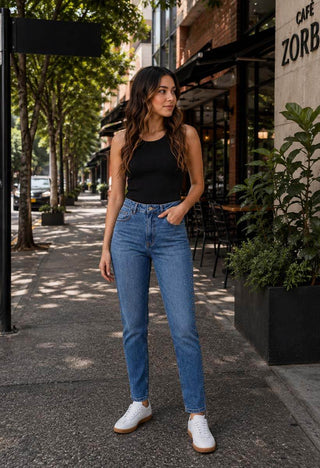 Jeans Straight Tiro Alto 76506