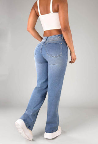 Jeans Straight Tiro Alto 21181