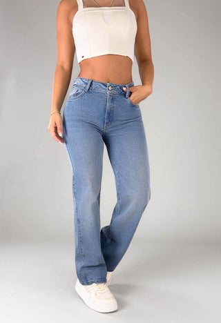 Jeans Straight Tiro Alto 21181