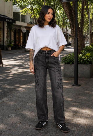 Jeans Straight Tiro Alto 21261