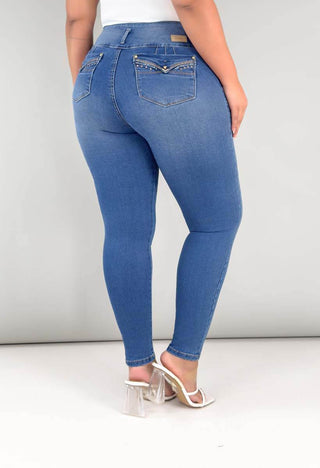 Jeans Skinny Tiro Alto 95432